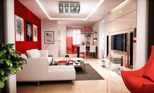 Гостиная в красном: стильный и страстный дизайн